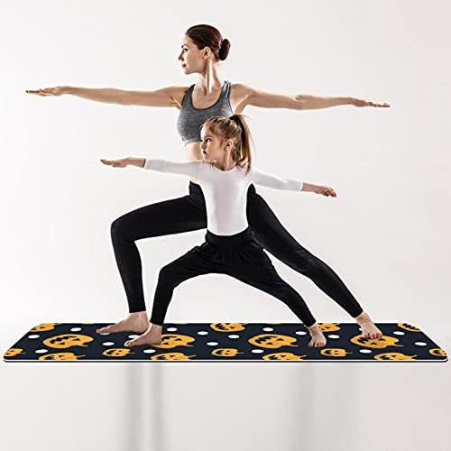 Siebzeh Kabak ve Beyaz Noktalar Premium Kalın Yoga Mat Çevre Dostu Kauçuk Sağlık ve Fitness Kaymaz Mat Her Türlü Egzersiz
