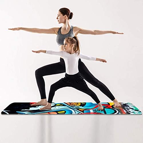 Siebzeh Doodle Araba Sanat Boyama Premium Kalın Yoga Mat Çevre Dostu Kauçuk Sağlık ve Fitness Kaymaz Mat Her Türlü