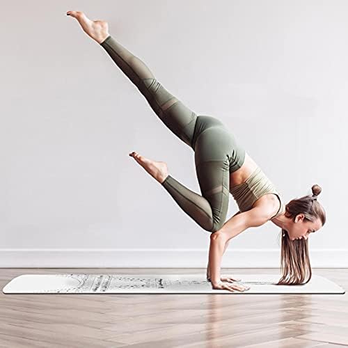SDLKFRELİ 6mm Ekstra Kalın Yoga Mat, Elle Çizilmiş Eyfel Kulesi - 01 Baskı Çevre Dostu TPE egzersiz matları Pilates