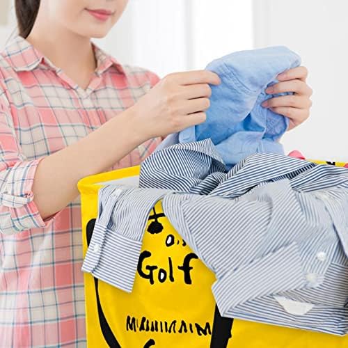 Golf ABC Alfabe Baskı Katlanabilir çamaşır sepeti, 60L Su Geçirmez çamaşır sepetleri Çamaşır Kutusu Giysi Oyuncak