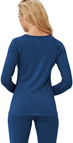 Iguana Merinos Yünü Taban Katmanı Kadın - %100 % Merinos Yünü termal iç çamaşır Kadınlar için Gömlek Üst