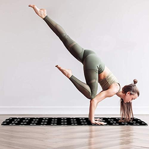 Unicey Siyah ve Beyaz Nokta Desen Yoga Mat Kalın Kaymaz Yoga Paspaslar Kadınlar ve Kızlar için egzersiz matı Yumuşak