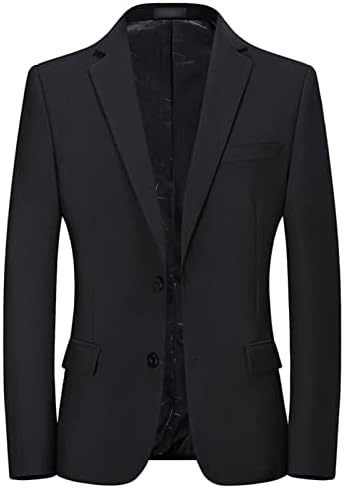Erkek Casual Slim Fit Takım Elbise Blazer Hafif Bir Düğme Katı İş Ceket Çentikli Yaka Resmi Spor Ceket