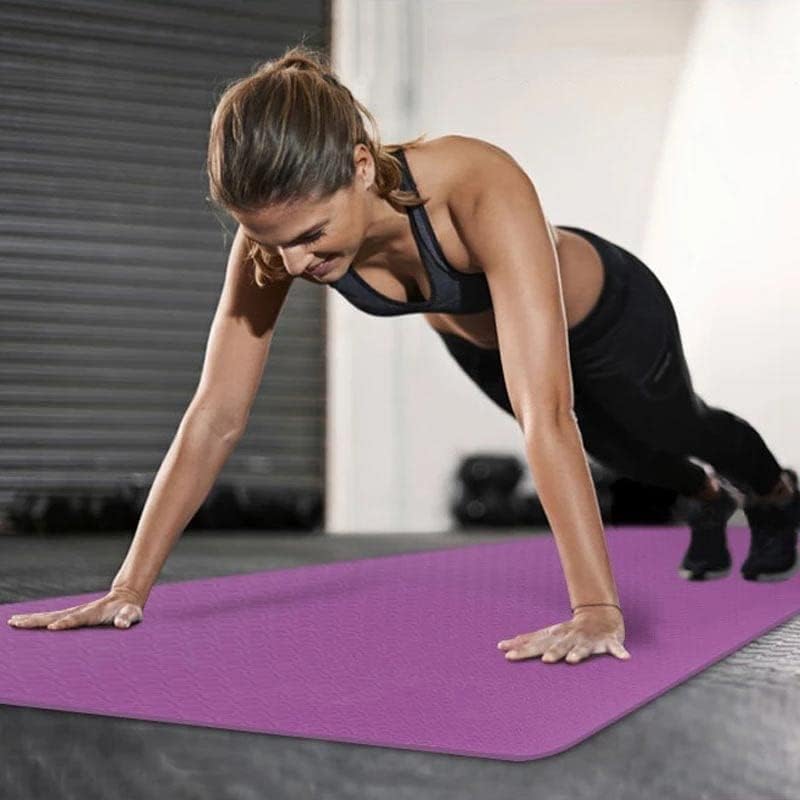 DHTDVD Acemi 8mm Yoga Mat Düz Renk TPE Fitness Pilates Kat Egzersiz Pedleri