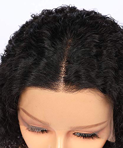 Msthoo Kıvırcık T Kısmı sırma ön peruk İnsan Saçı 13x4x1 Kulak Kulağa Kısa Bob Dantel ön peruk Kadınlar için Orta