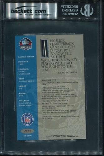 16 George Connor-1998 Ron Mix HOF Platinum Otomobil Futbol Kartları (Yıldız) Dereceli BGS OTOMATİK 10 İmzalı Futbol