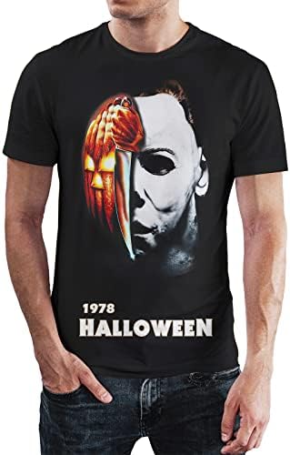Cadılar bayramı Korku T Shirt Erkekler için Michael Myers T Shirt Klasik Korku Filmi Karakter Tee Büyük