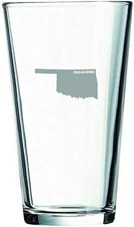 16 oz Bira Bardağı - Oklahoma Eyalet Taslağı - Oklahoma Eyalet Taslağı