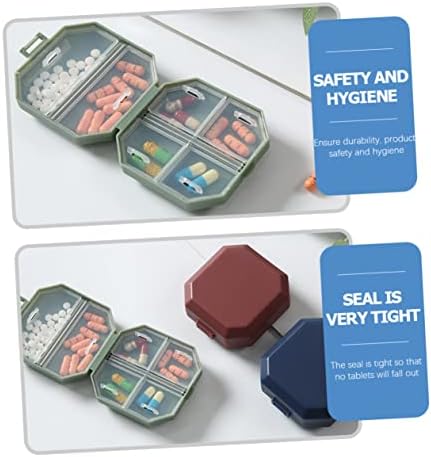 Hemoton 3 adet Mini Altı Bölmeli Hap Kutusu seyahat cüzdanı Küçük Hap Konteyner Kompakt İlaç Çantası Seyahat Konteyner