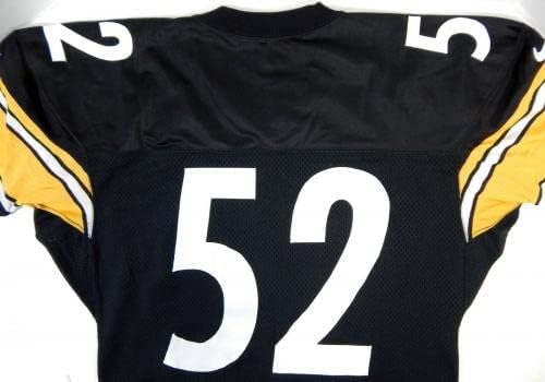 1998 Pittsburgh Steelers 52 Oyunu Yayınlandı Siyah Forma 48 DP21247 - İmzasız NFL Oyunu Kullanılmış Formalar