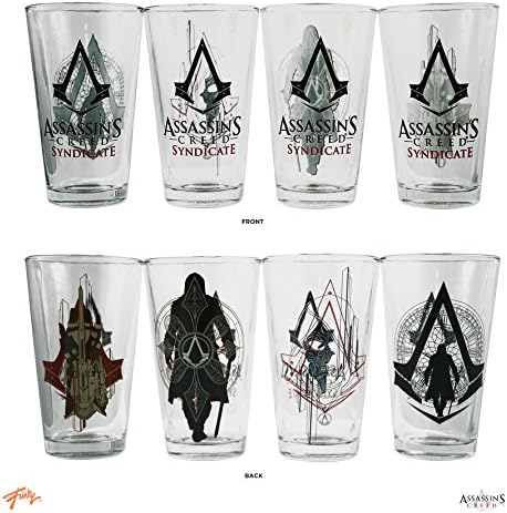 SADECE FUNKY RESMİ Assassin's Creed Syndicate Bira Bardağı Gözlükleri / Chracter ve Logo Baskılı Premium Koleksiyon