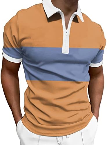 Erkekler İlkbahar ve Yaz Moda Gevşek Yaka Fermuar 3D Dijital Baskı Kısa Kollu Üst T Shirt Gömlek Üst Erkek T Shirt